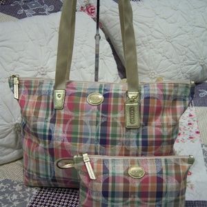 Coach Madras Print Tote Bag (HOLD FOR GARRETT86)
